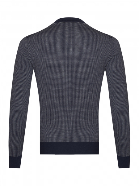 Поло, на молнии, стойка, рис. - лапки (410, Темно-синий, 50 - M)