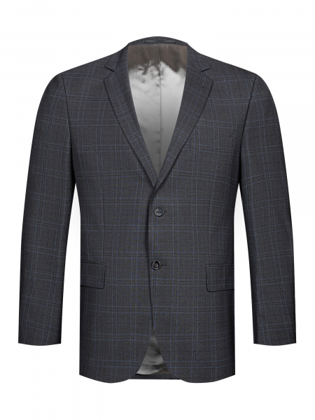 Пиджак, классика, одноборт., синяя клетка (00002, Темно-серый, 50, 6)
