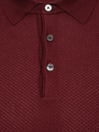 Поло, на пуговицах, кор/рук., рябь (176, Вишня, 52)