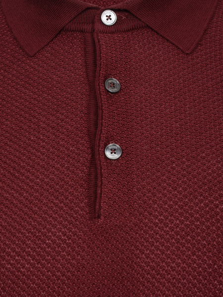 Поло, на пуговицах, кор/рук., рябь (176, Вишня, 52)