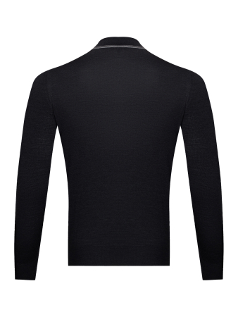 Поло, на пуговицах, длин. рукав (183, Темно-серый, 50 - M)