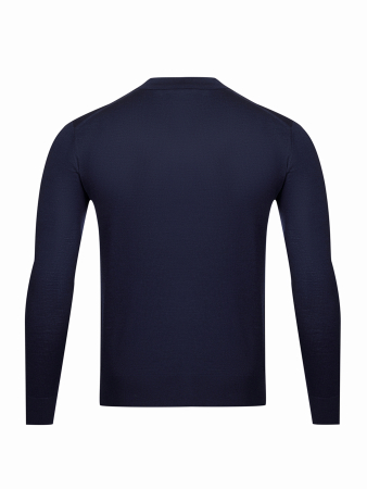 Поло 3 пуговицы, однотон., дл/рукав (008, Темно-синий , 48)