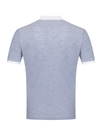 Поло на пуговицах, короткий рукав, однотонное (001, Голубой/Белый, 54 - XL  рукав 24 см)