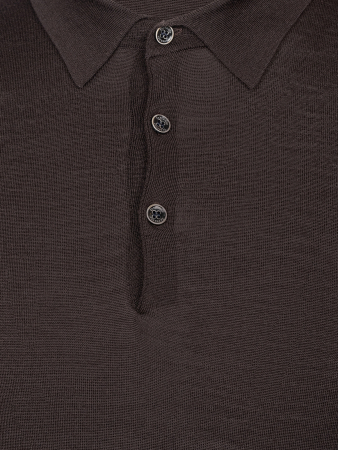Поло, на пуговицах, дл/рукав (048, Темно-коричн., 50)