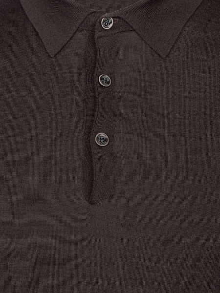 Поло, на пуговицах, дл/рукав (048, Темно-коричн., 50)