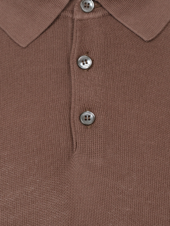 Поло SLIM, на пуговицах, короткий рукав, однотонное (048, Шоколад, 54 )