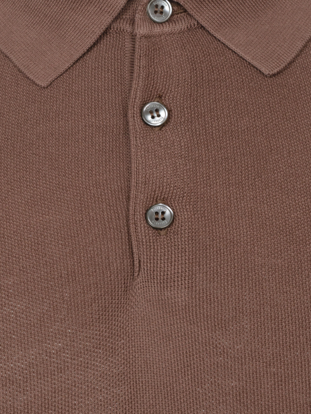 Поло SLIM, на пуговицах, короткий рукав, однотонное (048, Шоколад, 54 )