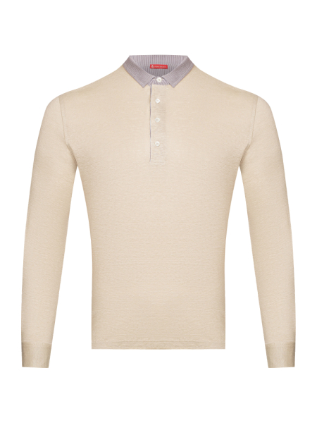 Поло,  длинный рукав, однотонное (003, Коричневый, 50 - M  рукав 67 см)