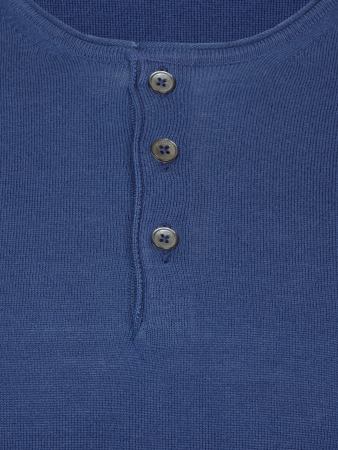 Джемпер,SLIM, круглый ворот, корот.рукав,карман, однотон. (080, Синий, 48)