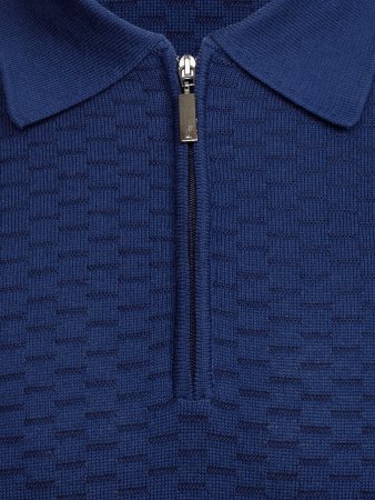 Поло, на молнии, кор/рук.,с выработ. (204, Синий, 50)