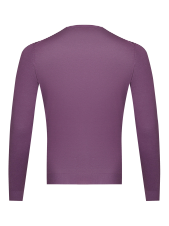 Джемпер, круглый ворот,  длинный рукав, однотонный (009, Сиреневый, 48 - S  рукав 63 см)