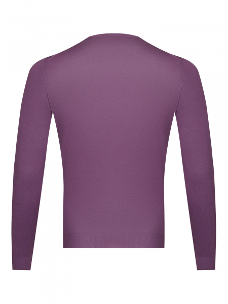 Джемпер, круглый ворот,  длинный рукав, однотонный (009, Сиреневый, 48 - S  рукав 63 см)
