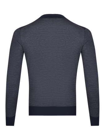 Поло на пуговицах, дл/рукав, в полоску (831, Т-синий в полоску, 50)