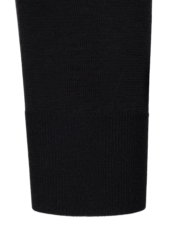 Пуловер, V-образный вырез, дл/рукав, однотонный (002, Черный, 52 - L  рукав 61 см)