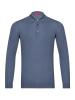Поло, на пуговицах, длин. рукав, однотон. (94141, Джинсовый, 50)