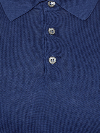 Поло SLIM, на пуговицах, короткий рукав, однотонное (080, Синий, 56)