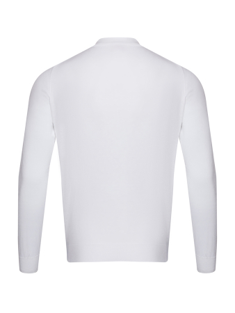 Поло, длинный рукав, однотонное (1, Белый, 54 - XL  рукав 64 см)