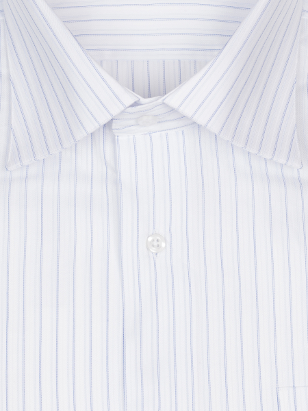 Сорочка, SMT, ДР, под запонки, в полоску (21, Голубой, 41/42)