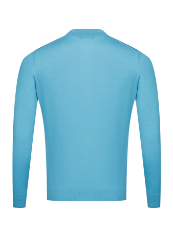 Поло, на пуговицах, длин. рукав, однотон. (94174, Бирюзовый, 50)