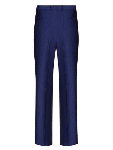 Брюки, Ravazzolo, средне-притал., с защипами, однотон. (12700, Синий, 54 , C)