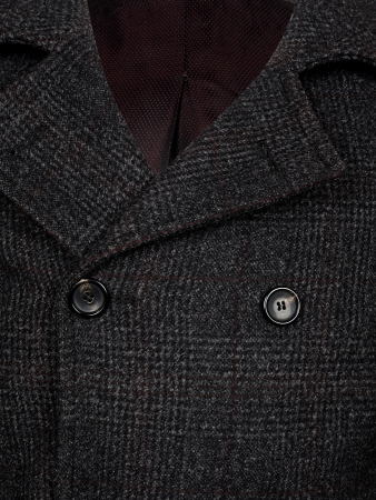 Пальто, Tardia, бордовая клетка (1821, Темно-серый, 50 - M)