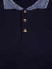 Поло, на пуговицах, кор/рук.,однотон. ворот меланж. (184, Темно-синий , 54)