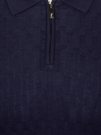 Поло на молния, короткий рукав, однотонное-сетка (008, Темно -синий , 50)