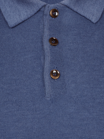 Поло, на пуговицах, длин. рукав (7006, Темно-синий, 58 - 3XL)