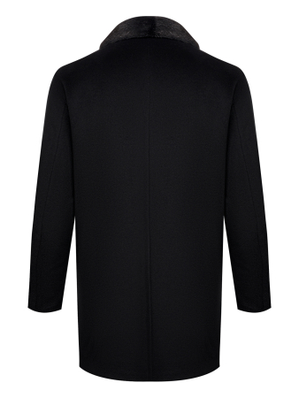 Пальто, Gallotti, длинное, кашемир, нутрия (999, Черный, 56 - XXL)