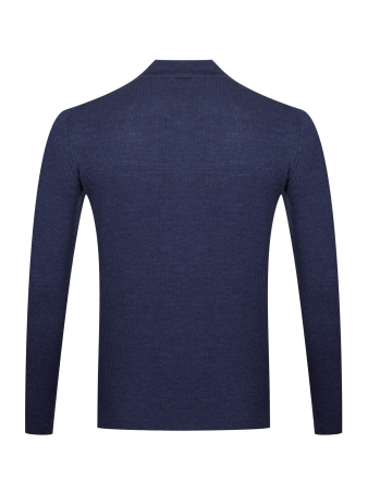 Поло, ворот стойка, пуговицы, однотон., дл/рукав (080, Синий, 50)