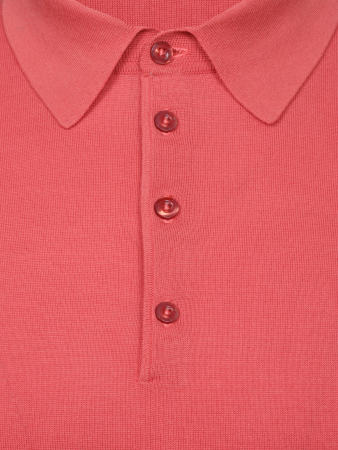 Поло на пуговицах, короткий рукав, однотонное (024, Коралловый, 58-3XL   рукав 23 см)