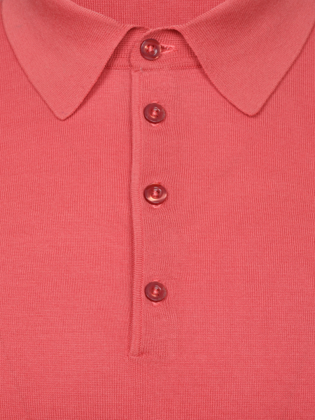 Поло на пуговицах, короткий рукав, однотонное (024, Коралловый, 58-3XL   рукав 23 см)