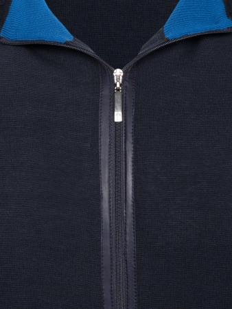 Кардиган на молнии,  длинный рукав, однотонный (00026, Темно-синий, 52 - L  рукав 64 см)