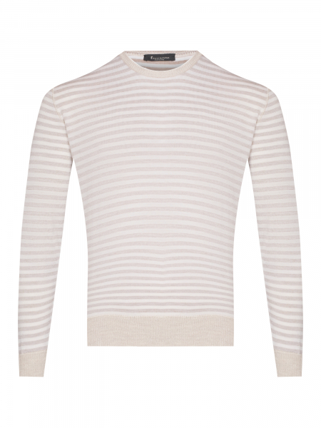 Джемпер, круглый ворот, в полоску (310, Бежевый, 46 - XS     )