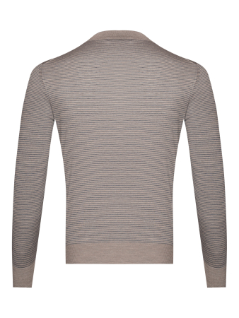 Поло на пуговицах, дл/рукав, в полоску (833, Бежевый в полоску, 50)