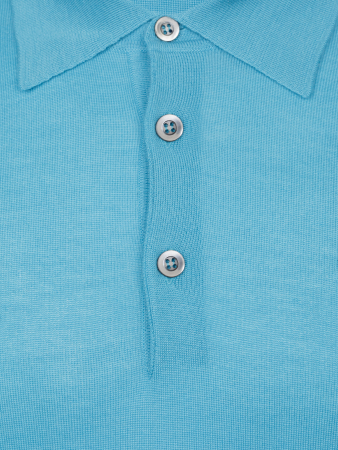 Поло, на пуговицах, длин. рукав, однотон. (94174, Бирюзовый, 50)