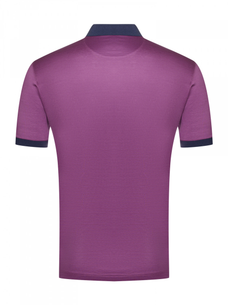 Поло однотонное, короткий рукав (768, Фиолет./Темно-синий, 56 - XXL  рукав 25 см)