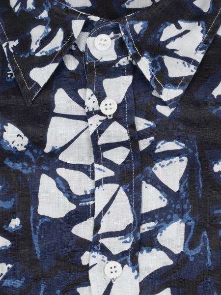 Сорочка, Torras, casual,  дл. рукава, льняная (00037, Разноцветная, 58)