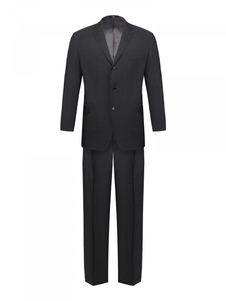 Костюм, Jaguar, классика, однотон., 3 пугов./1борт, 2шл (18, Темно-серый, 46, 6)
