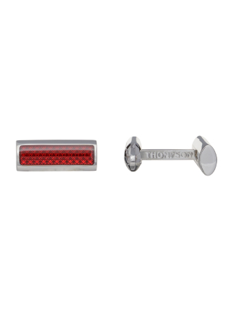 Запонки, THOMPSON, Англия_ (30, Enamel Rel (Красная эмаль), ДВУХСТОРОННИЕ, Конус / Красный прямоуг , рисунок)