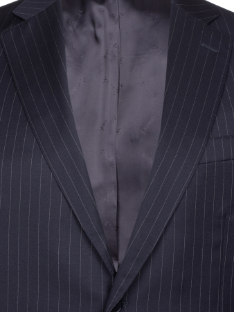 Костюм, Ravazzolo, средне-притал, полоска, 2 пугов. (16861, Черный, 52 , R)