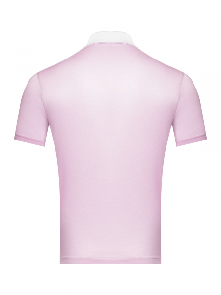 Поло в диагональную полоску, короткий рукав (L00, Сиреневый, 52 - L  рукав 25 см)