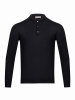 Поло на пуговицах,  однотон., дл/рукав (002, Черный, 50)