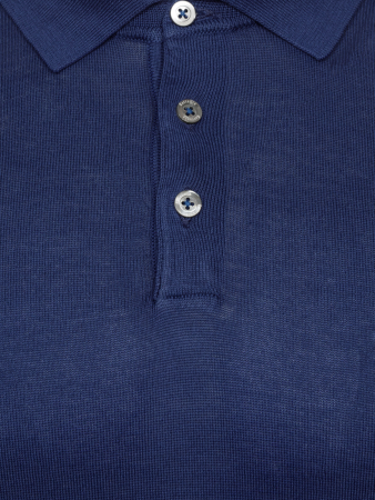 Поло на пуговицах, короткий рукав, однотонное-полоска (080, Темно-джинс., 50)