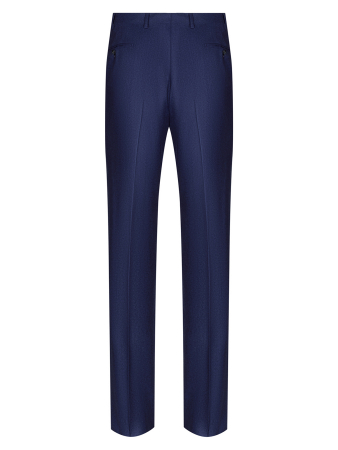 Брюки, Ravazzolo, средне-притал., с защипами, однотон. (14690, Синий, 52 , 6)