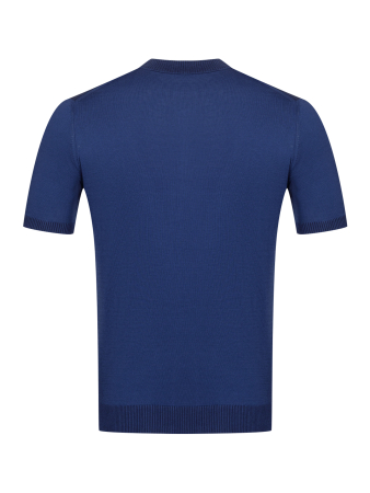 Поло, на молнии, кор/рук.,полоска (344, Т-синий/Синий, 50)