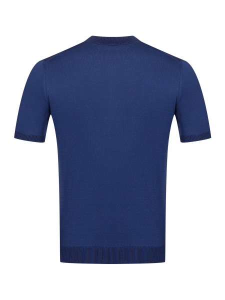 Поло, на молнии, кор/рук.,полоска (344, Т-синий/Синий, 50)