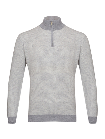 Джемпер, стойка ворот, на молнии, длин. рукав (10, Серый, 58 - 3XL     )