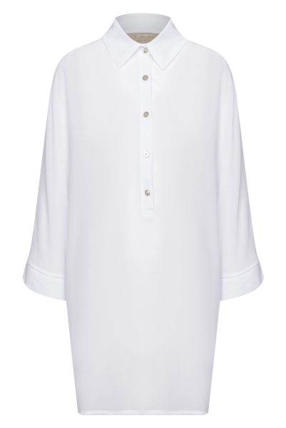 Блуза женская, 3/4рукав,  летуч.мышь (001, Белый, 44)