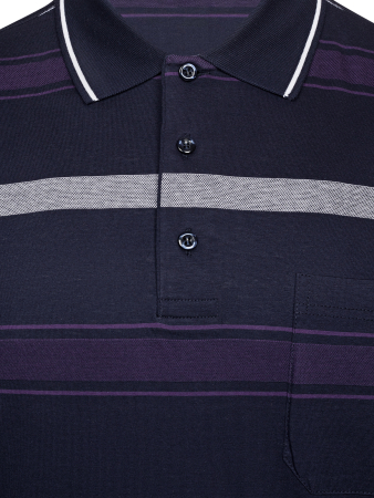 Поло S.M.T., полоска, короткий  рукав (190891003/9.377.37) (001, Синий, 52 - L  рукав 25 см)
